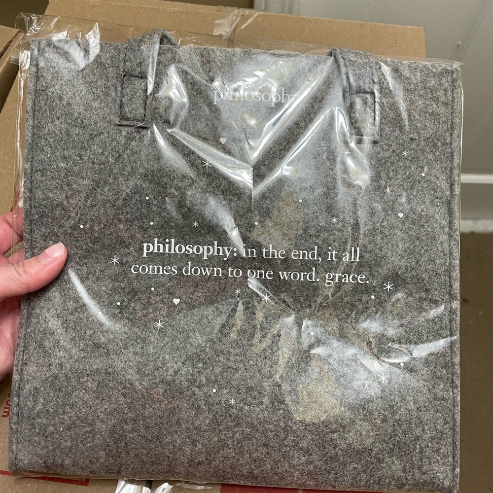 NWT Philosophy Gray Felt Tote Bag